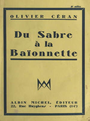 cover image of Du sabre à la baïonnette
